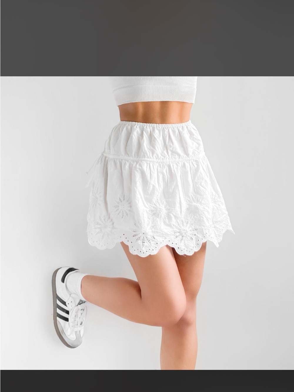 Free People cotton White Eyelet Mini Skirt